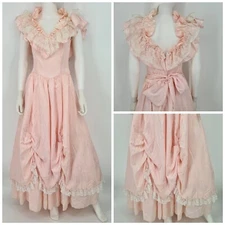 GUNNE SAX Jessica McClintock Maxi Dress Romantic Victorian Wedding Prairie Sz 7