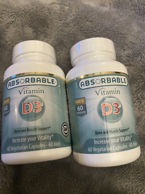 2 Pack ABSORBABLE Liposomal Vitamin D3 Supplement 1000 IU Bone & Musc Exp 9/2025