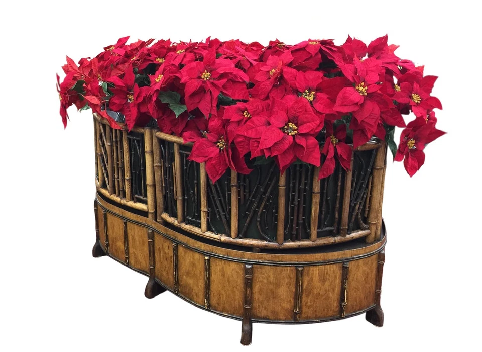 Antique Partially Ebonized Bamboo Four Part Jardiniere - Image 2 of 4