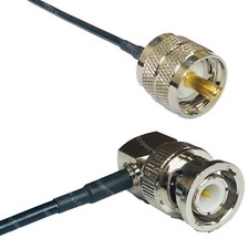 RG174 PL259 UHF Male to BNC MALE ANGLE Coax RF Cable USA-Ship Lot