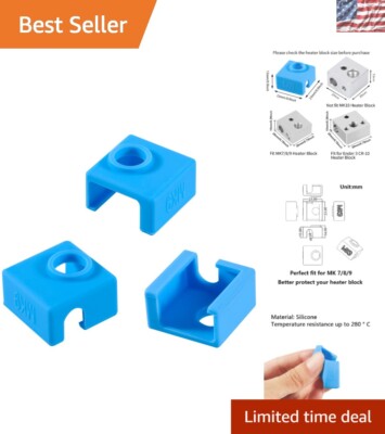 Premium 3D Printer Hotend Silicone Socks - Compatible with Ender & CR Series