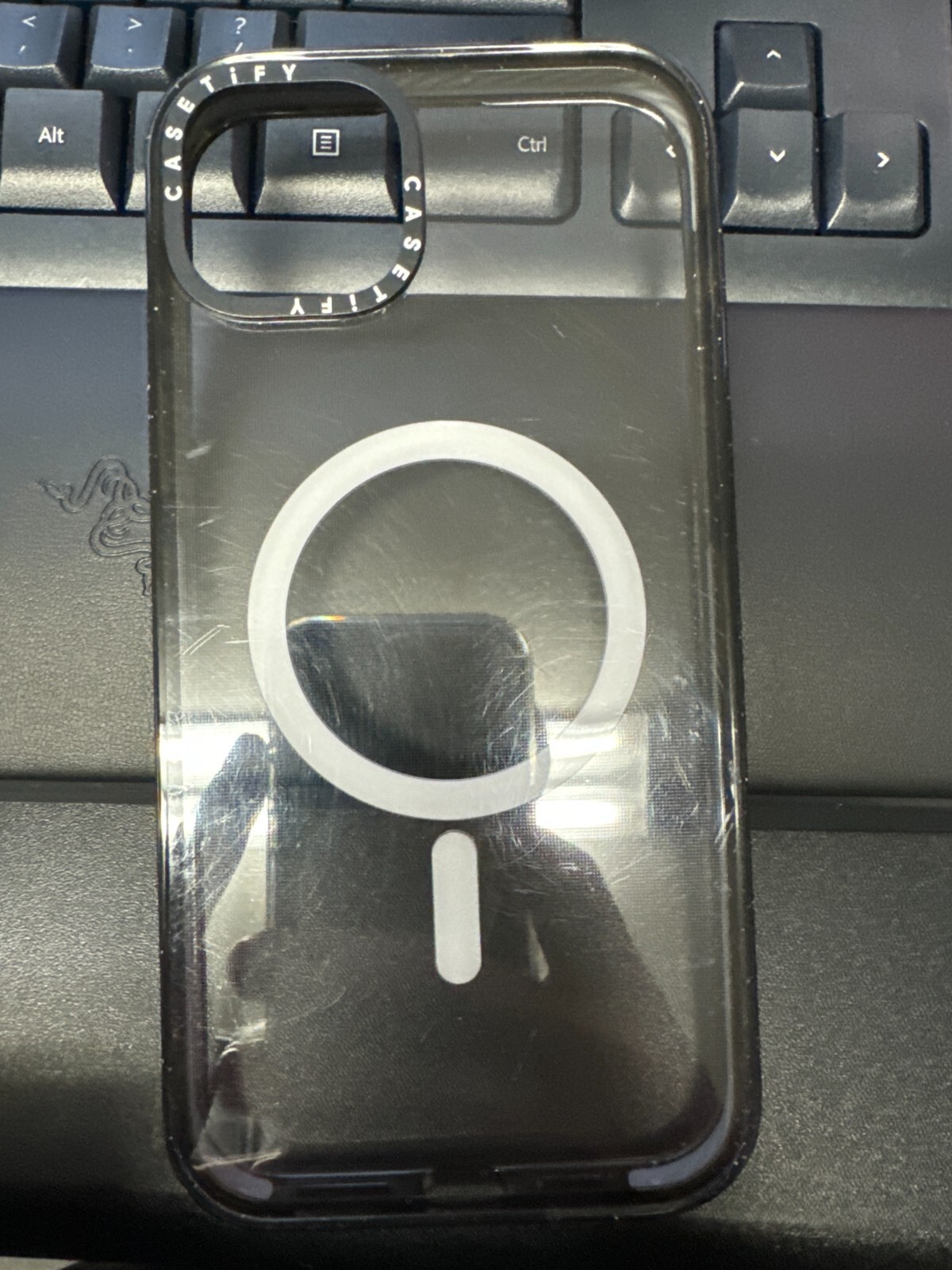 CASETiFY Impact MagSafe Case for iPhone 15 Plus 6.7 Clear Black Pre-Owned-image