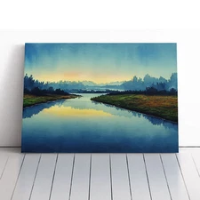 River To Mountains Vol.2 Canvas Wall Art Print Framed Picture Decor Living Room