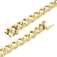Men's 14k Yellow Gold Solid Miami Cuban Link Chain Bracelet 8.5" 13mm 104.3grams
