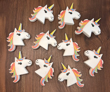 Lot of 10 Unicorn Plastic Toppers Pencil Straw Craft Party Decorations