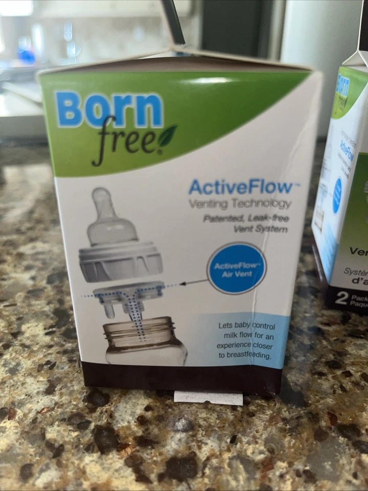 Sistema de ventilación Born Free Activeflow Air Vent paquete de 2 sin BPA lote de 2 reducir gas Foto 3 de 4