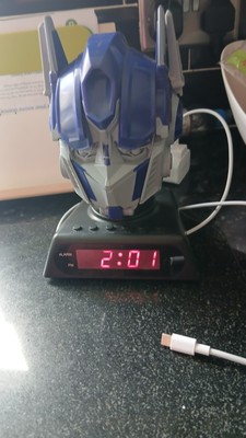 Antike sprechende Optimus Prime Alam Uhr leuchtet auch Licht an die Decke 18 Jahre