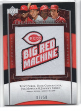 2007 Premier Stitchings Big Red Machine Patch Bench Morgan Perez Concepcion /50