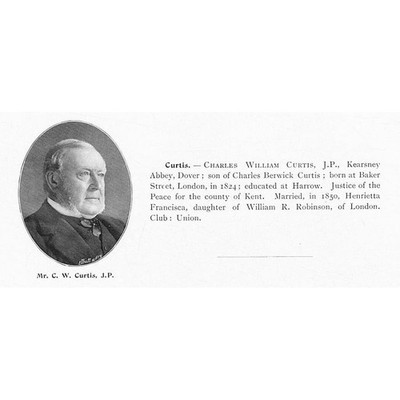 Charles William Curtis of Kearnsey Abbey, Dover - Antique Print 1904