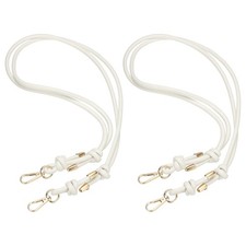 2Pcs Leather Purse Strap 34.65" Strap Replacement with Clasp, White