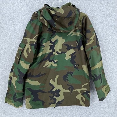 実物80sU.S.ARMY.WET.WEATGERPARKA US-Xsmall Vtg US Army ECWCS Gen 1 Gore-Tex Parka Woodland Camo Jacket Small