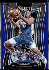 2024-25 Panini Select #364 Tyrese Maxey Blue Prizm Philadelphia 76ers