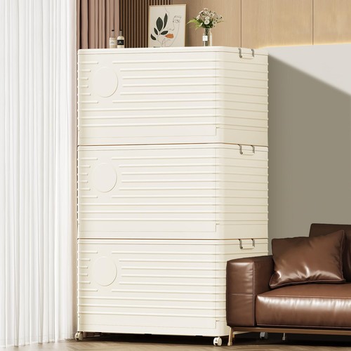 Plastic folding Storage Bins with Lids,Stackable Storage Bins for Clothes,Sto...