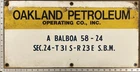 Vintage Porcelain Oil Field Sign - Oakland Petroleum  / Mobil