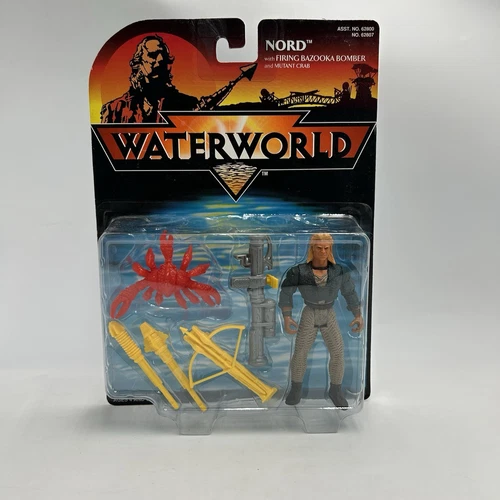 Waterworld Action Figure Nord W/Firing Bazooka & Mutant Crab 1995 Kenner Vintage