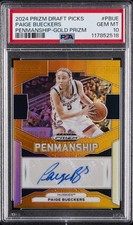 2024 PANINI PRIZM DRAFT PICKS PENMANSHIP GOLD PRIZM PAIGE BUECKERS 6/10 PSA 10