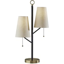 Adesso 4175-01 Daniel Table Lamp Black with Antique Brass Accents