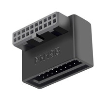 USB 3.0 19/20 Pin Male to Female 90 Degree Right Angle Adapter   Internal Hea...