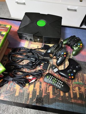 Original Microsoft Xbox Classic Konsole (v1.4, 2003) + 3 Controller & 6 Spiele