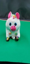 Small White Plush Unicorn Doll Rainbow Accents Stuffed Animal Multicolor