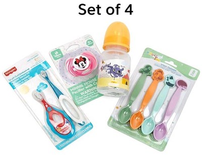 Baby Feeding Kit 4pc Bottle Spoon Pacifier Toothbrush Infant Set