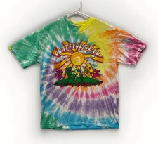 Grateful Dead Liquid Blue Shirt Men's L Multicolor Tee Tie Dye Band Skull Roses