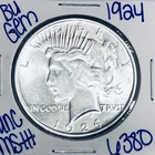 1924 BU UNCIRCULATED SILVER PEACE DOLLAR AUTHENTIC U.S. MINT FREE SHIPPING 6380