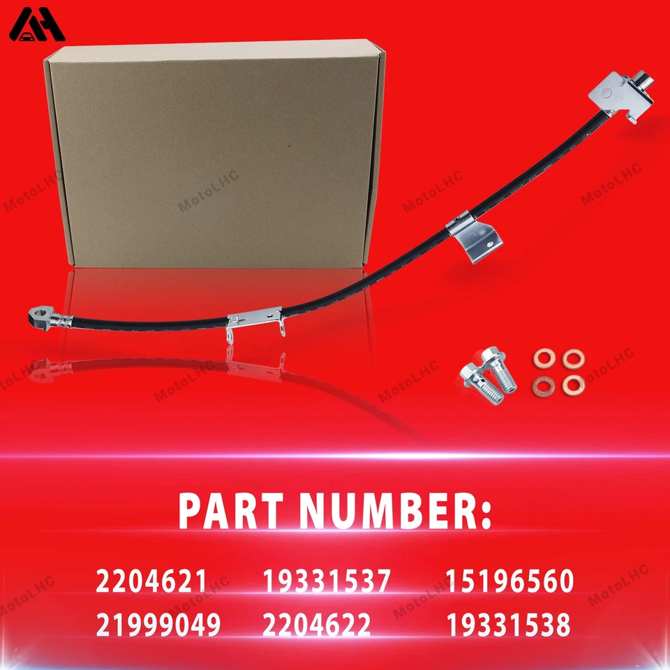 2x Front Brake Hydraulic Hose for Chevy Silverado 1500 Cadillac GMC Sierra 1500 - Изображение 2 из 4