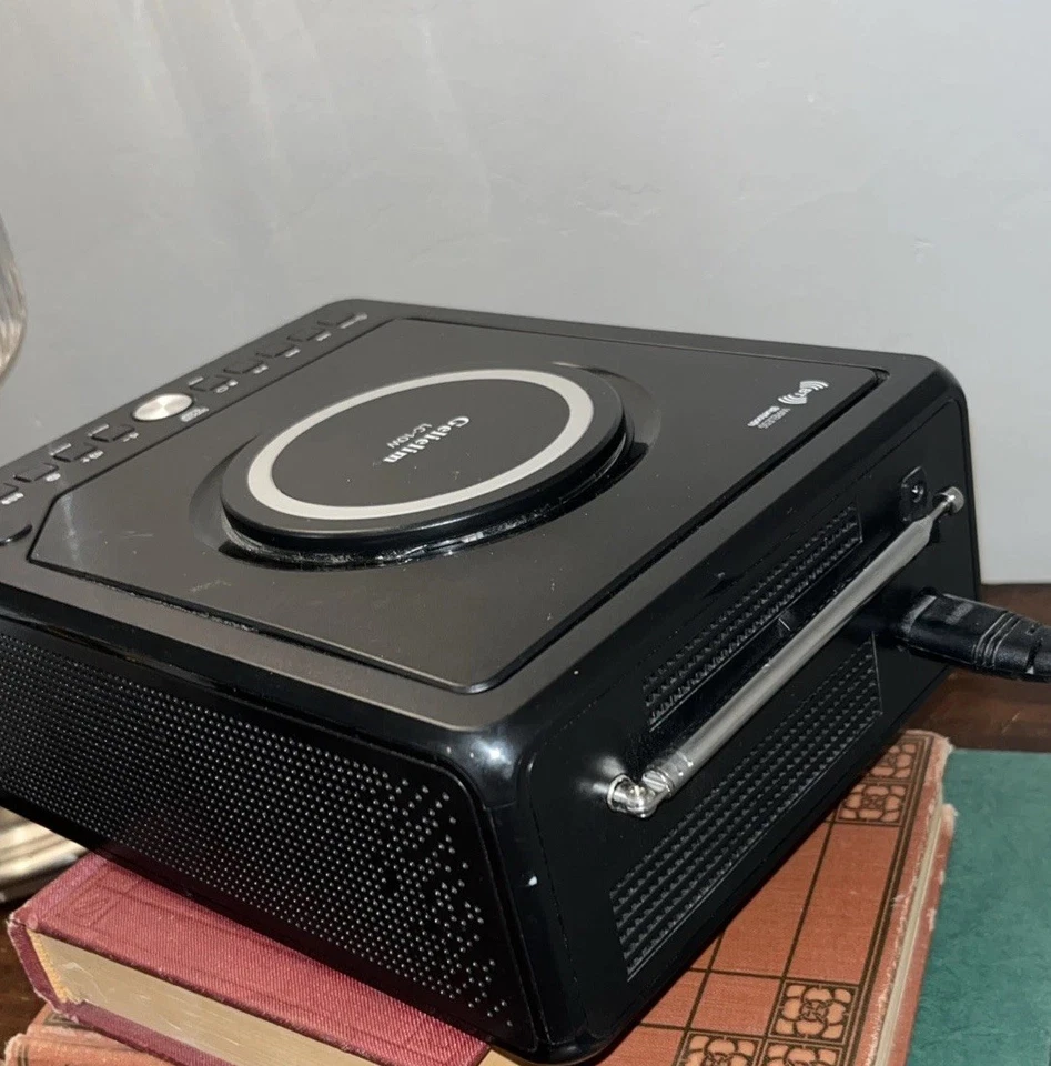 Gelielim CD Player Alarm Clock Radio Combo, Bluetooth Boombox, Qi Black  - Image 4 of 4