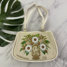Enid Collins Of Texas Vintage 60s Embellished Purse Bag Lantern Bright Floral