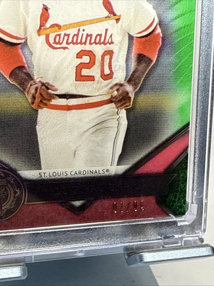2017 Topps Tribute - Lou Brock #29 Green 07/99 - Image 2 of 3
