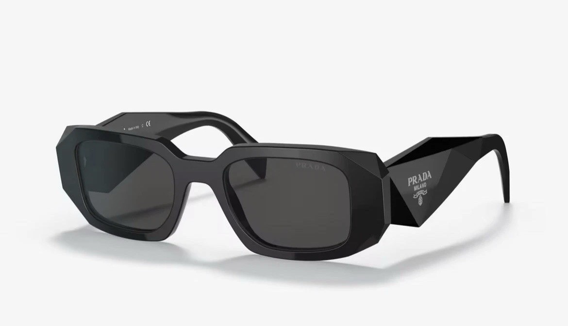 Prada PR17WS 1AB5S049 Women's Sunglasses 49 mm Black / Dark Grey Lens