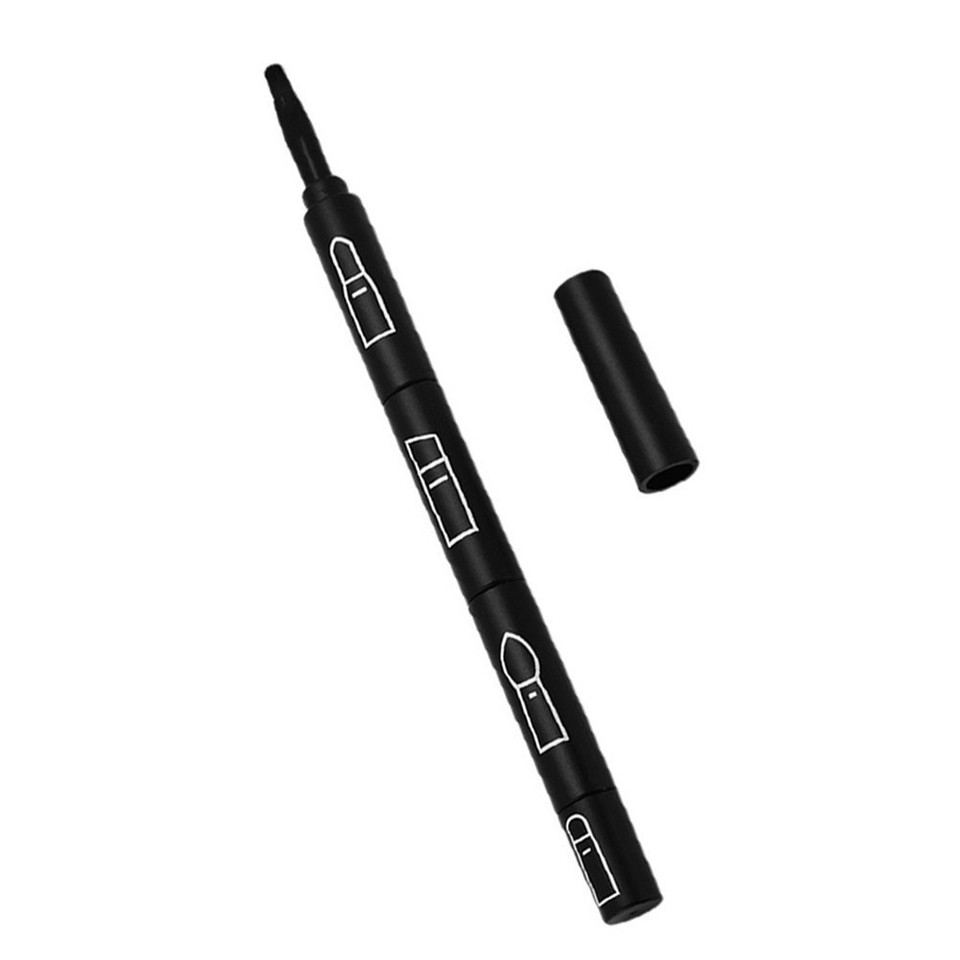 2x Einziehbare Lippenpinsel Doppelseitig – Mit Spitze & Flachem Kopf, Gold & Grün