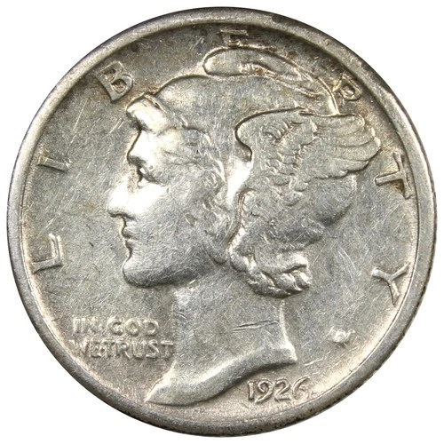 1926-S Mercury Dime XF/AU CONDITION Cleaned A3021