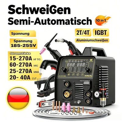 10IN 1 MIG /CUT /HF TIG /STICK /SPOT Schweißgerät Fülldrahts 250A Schweißgerät