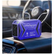 Portable 300W Inverter with Fast Dual USB Charger - Blue