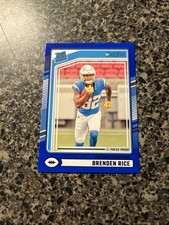 2024 Donruss #382 Brenden Rice Press Proof Blue RC Los Angeles Chargers
