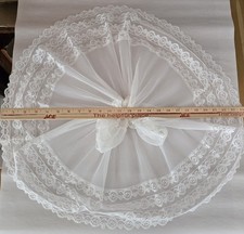 Vintage Sheer Lace Pleated Baby Circle Dress And Bonnet