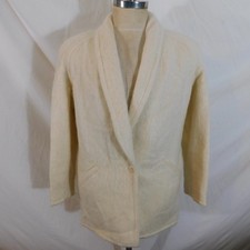 Vtg Prophecy Womens Small 8 Cream Mohair Jacket 1 Button Blazer Fuzzy Fluffy