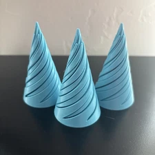 3 Pack Impossible Cones 3D Printed Fidget Toy Stress Relief - Electric Blue