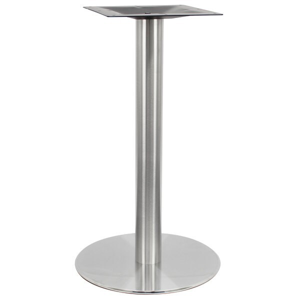 Art Marble Furniture 28" Round Brushed SS Standard Height Table Bas