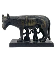 CAPITOLINE WOLF SHEWOLF ROMULUS REMUS BRONZE SCULPTURE FIGURINE STATUE