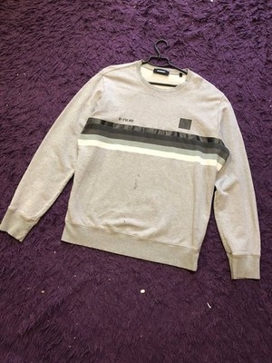 Diesel Grey Sweatshirt L Cotton WMNS Mens Unisex 90s Y2K Rare Distressed Faded