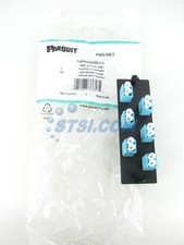 Panduit FAP6WAQDLCZ Fiber Panel w/6 LC 10Gig Duplex SM/MM Adapters Aqua STSI