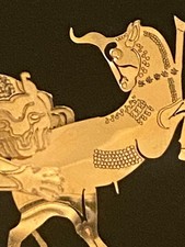 Stunning 24k Gold Persepolis Achaemenid Relief Lion & Bull Mid East Asia Islam