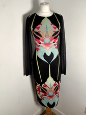 AQ/AQ sheath slip mesh dress Size 8 VGC festival rave Lunar Body midi lined