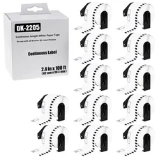 DK-2205 2.4 in x 100 ft Continuous Labels Used with Brother QL Printer 12Rolls