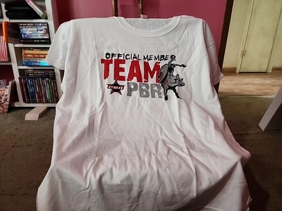 TEAM PBR Fan Club Hat Cap Strap Back and XL Large White T Shirt Rodeo Western
