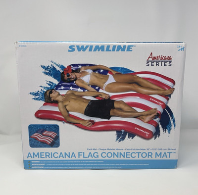 NEW Swimline Americana Flag Connector Pool Float Raft 72'' x 32'' 4th of July