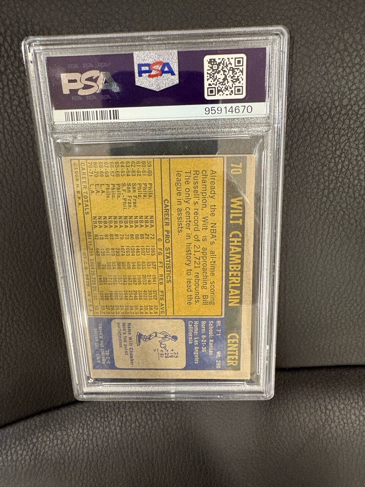 1971 Topps # 70 - Wilt Chamberlain [PSA 4] view 7